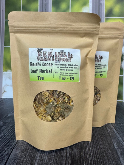 Reishi Mushroom Herbal Tea: Mountain Mint, Chamomile, Calendula