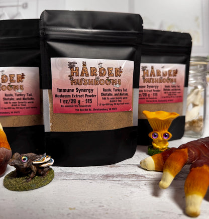 Immune Synergy 4:1 Functional Mushroom Extract - Reishi, Turkey Tail, Maitake (Hen-of-the-woods) and Shiitake