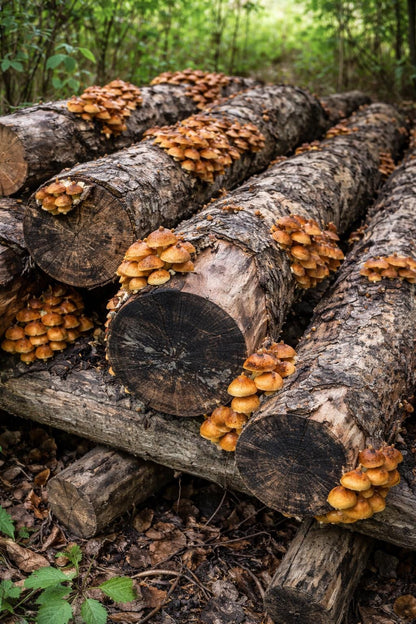 Chestnut Mushroom Log Spawn | Pholiota adiposa | Farm Tested Heavy Yield Strain